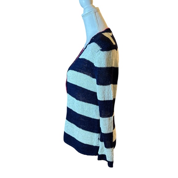 ❗️SOLD❗️Cable and Gauge Blue and White Striped Cardigan - Picture 3 of 9